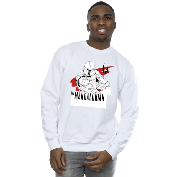 Star Wars Herr The Mandalorian Mando Shoots Sweatshirt 5XL Vit White 5XL