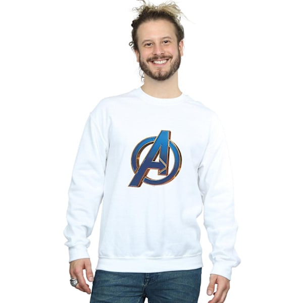 Marvel Mens Avengers Endgame Heroic Logo Sweatshirt M Vit White M