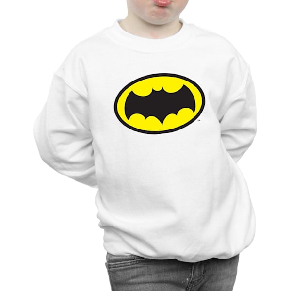 DC Comics Boys Batman TV-serie logotyp tröja 5-6 år vit White 5-6 Years