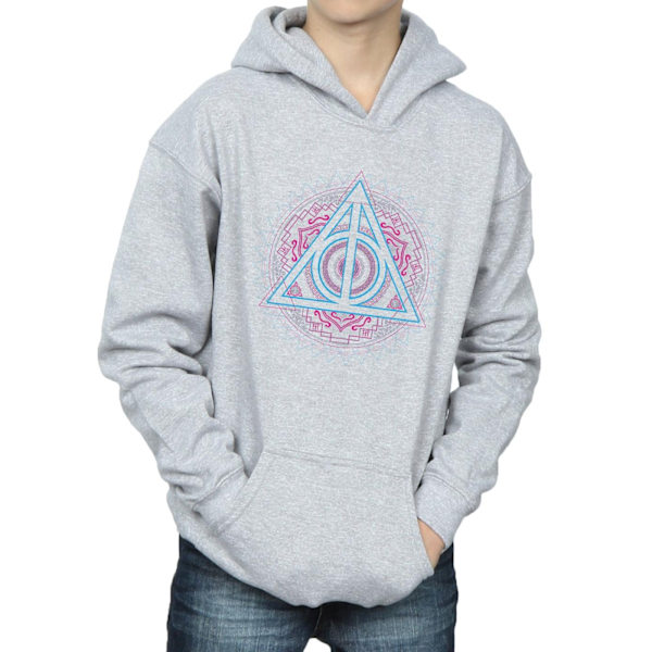 Harry Potter Boys Neon Deathly Hallows Hoodie 5-6 år Sport Sports Grey 5-6 Years