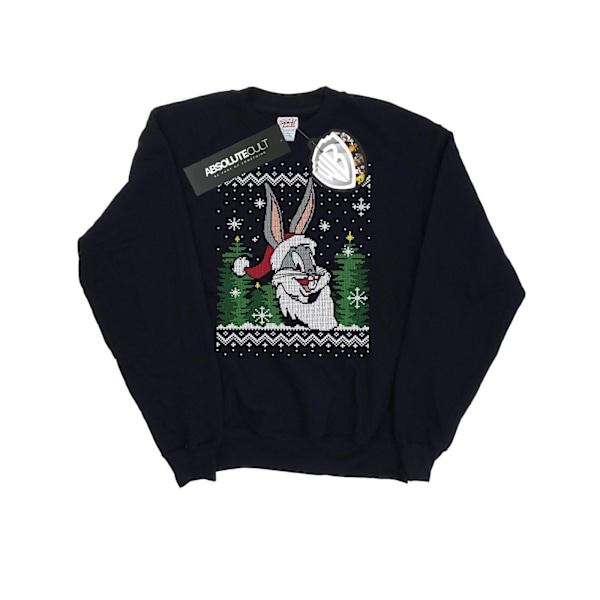 Looney Tunes Dam/Damer Bugs Bunny Jul Fair Isle Sweatshirt Black S