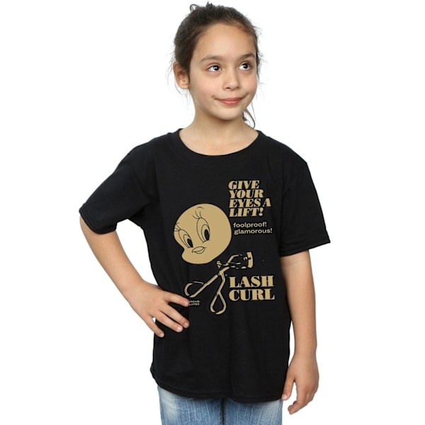 Looney Tunes Girls Tweety Pie Lash Curl Bomull T-shirt 12-13 år Black 12-13 Years