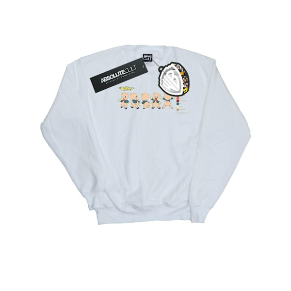 Looney Tunes Herr Porky Pig Färgkod Sweatshirt M Vit White M