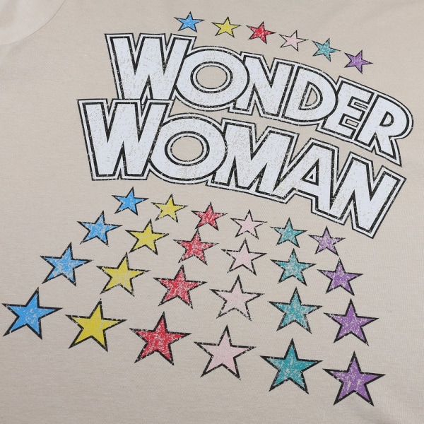 Wonder Woman Dam/Dam Rainbow Stars Cropped Boxy T-shirt S Nude S