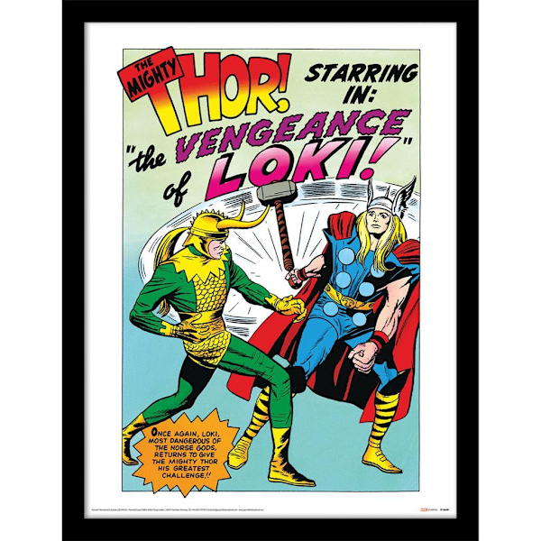Loki Comic Inramad Poster 40cm x 30cm Flerfärgad Multicoloured 40cm x 30cm