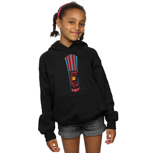 Disney Girls Cars Lightning McQueen Stripes Hoodie 7-8 år Blå Black 7-8 Years