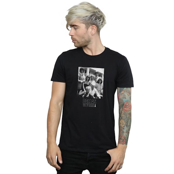 Dallas Mens Ewing Family Mono T-Shirt L Svart Black L