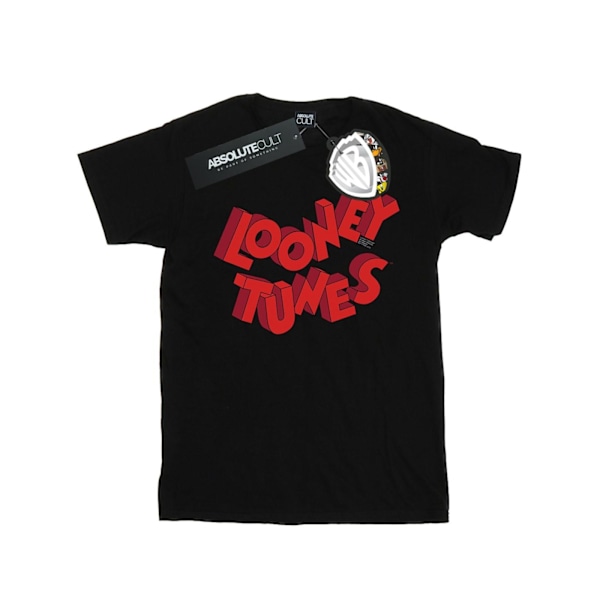 Looney Tunes Girls 3D Logo Bomull T-shirt 12-13 år Svart Black 12-13 Years