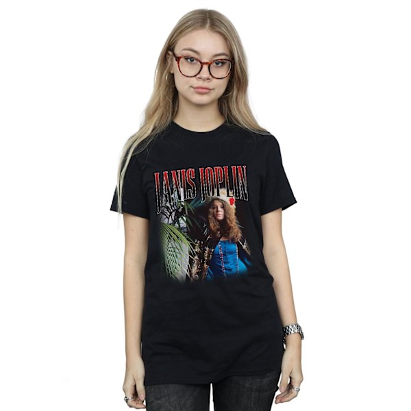 Janis Joplin Dam/Damer Baron Homage Bomull Boyfriend T-Shir Black L