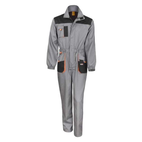 Resultat Unisex Work-Guard Lite Workwear Overall (andas och Grey / Black / Orange 5XL