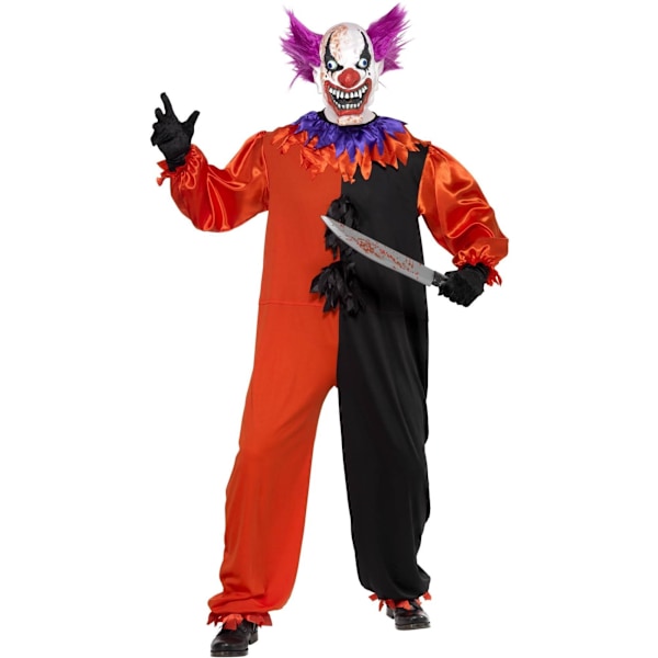 Smiffys Herr Cirque Sinister Läskig Bo Bo Clown Kostymset Red/Black L