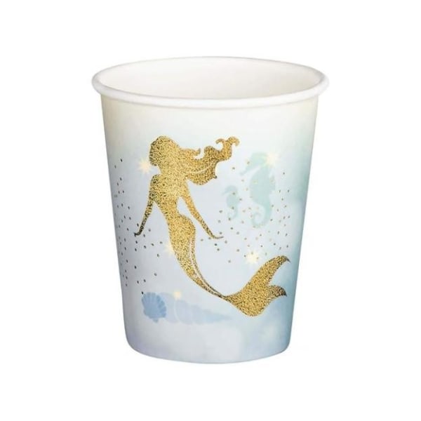 Boland Lagoon Paper Mermaid Party Cup (Pack om 6) One Size Whit White/Blue/Gold One Size