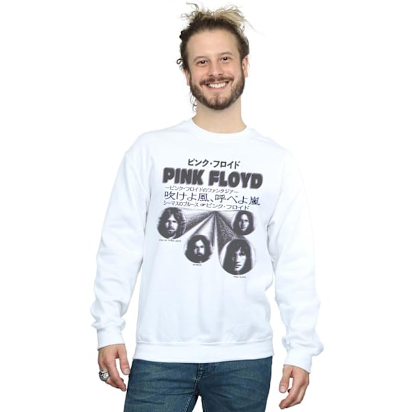 Pink Floyd Herr Sweatshirt med Japanskt Omslag S Vit White S