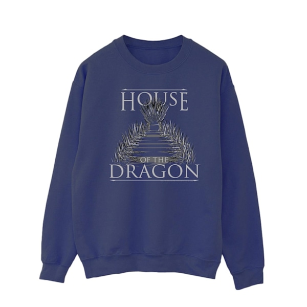 Game Of Thrones: House Of The Dragon Herr Sweatshirt med text om tronen Navy Blue 4XL