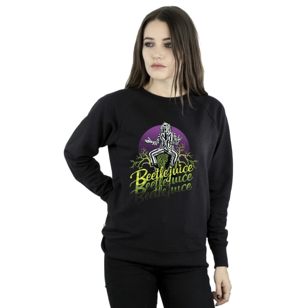 Beetlejuice Dam/Dam Purple Circle Sweatshirt XXL Svart Black XXL
