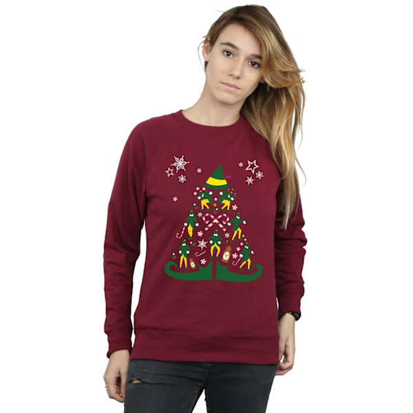 Elf Dam/Damer Julgran Sweatshirt S Bourgogne Burgundy S