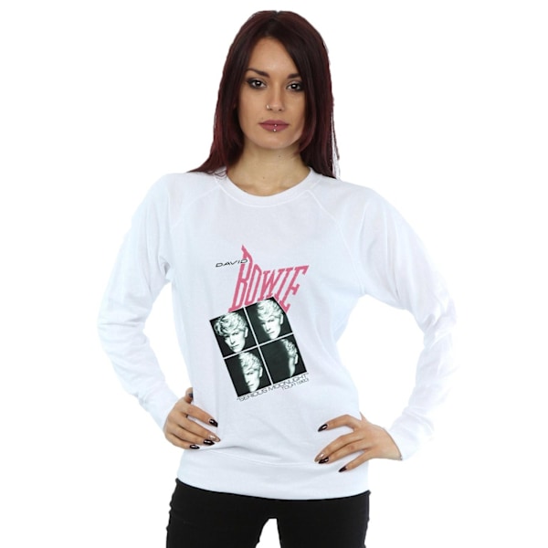 David Bowie Dam/Kvinnor Serious Moonlight Tour 83 Sweatshirt White M