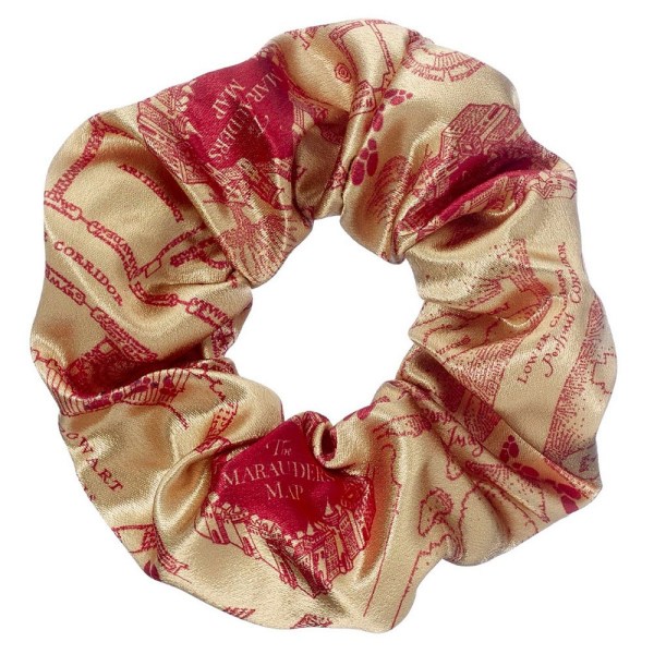 Harry Potter Marauders Map Scrunchie One Size Beige/Red Beige/Red One Size