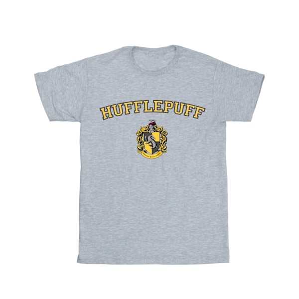 Harry Potter T-shirt med Hufflepuff-vapen, herr, S, sportgrå Sports Grey S