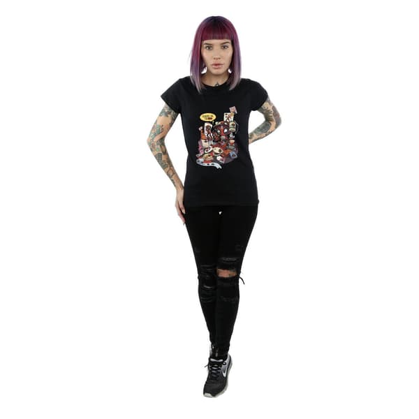Marvel Dam Deadpool Merchandise Royalties T-shirt i bomull Black XL