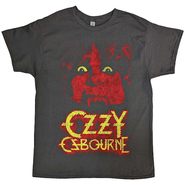 Ozzy Osbourne Unisex Vuxen Gul Ögon Jumbo T-Shirt L Charcoal Charcoal Grey L