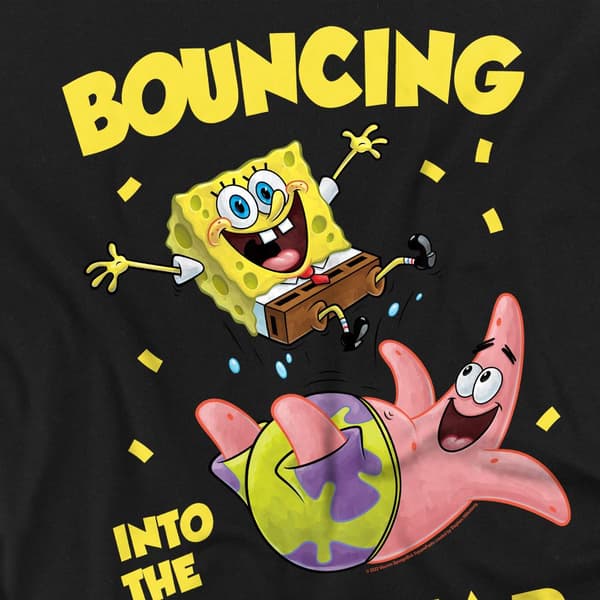 SpongeBob SquarePants Herr T-shirt Studsar In I Det Nya Året Stl M Black M