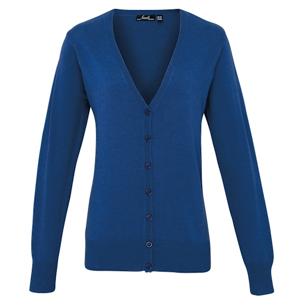 Premier Dam/Dam Cotton Acrylic V-hals Cardigan 10 UK Roya Royal Blue 10 UK