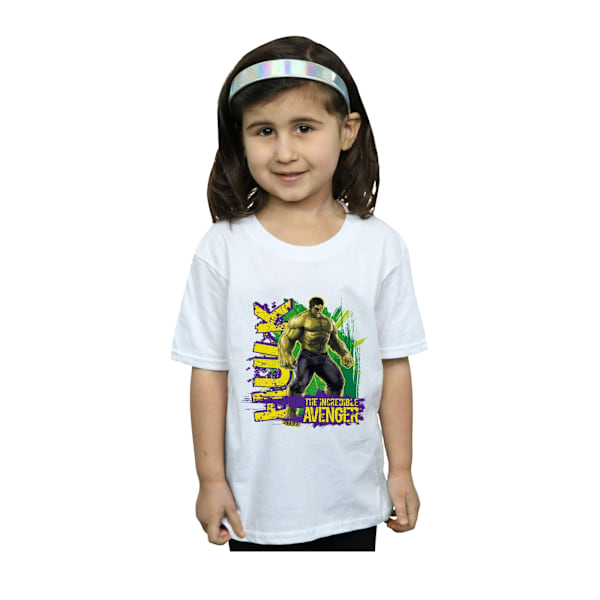 Marvel Girls Avengers Hulk Incredible Avenger Bomull T-shirt 7- White 7-8 Years