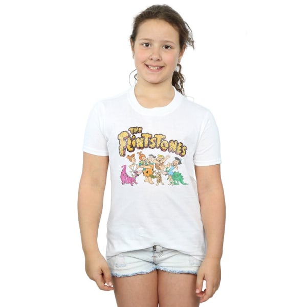 The Flintstones Girls Group Distressed Bomull T-shirt 7-8 År White 7-8 Years