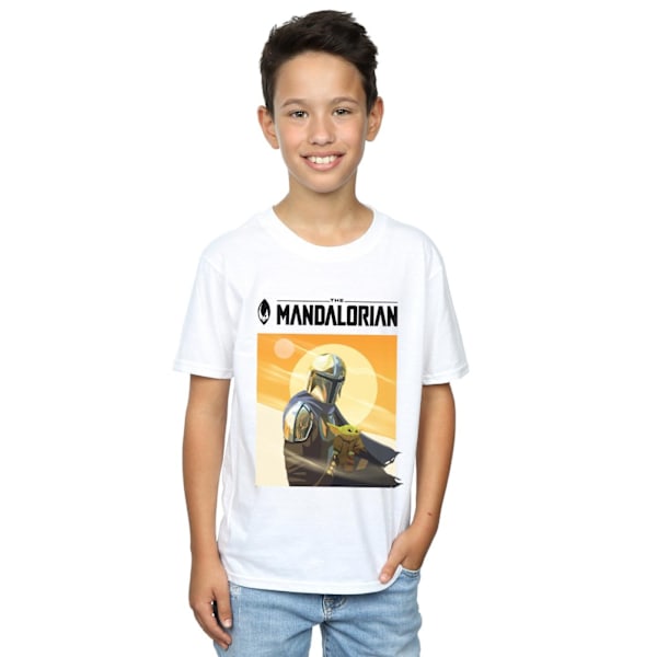 Star Wars Boys The Mandalorian The Child Two Moons T-Shirt 7-8 White 7-8 Years