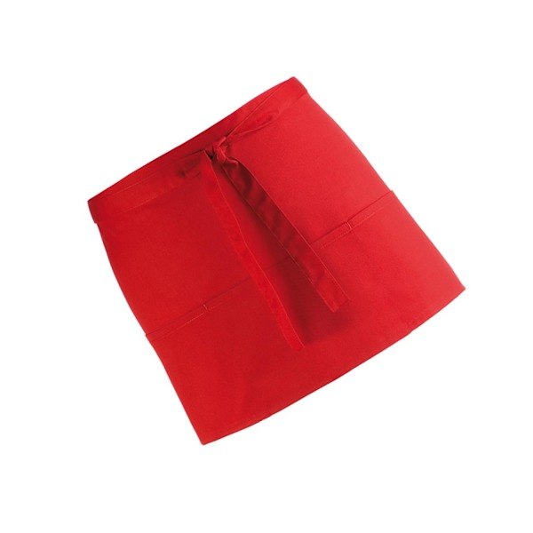 Premier Dam/Kvinnors Färger 3 Fickor Förkläde / Arbetskläder (Paket med 2) Red One Size