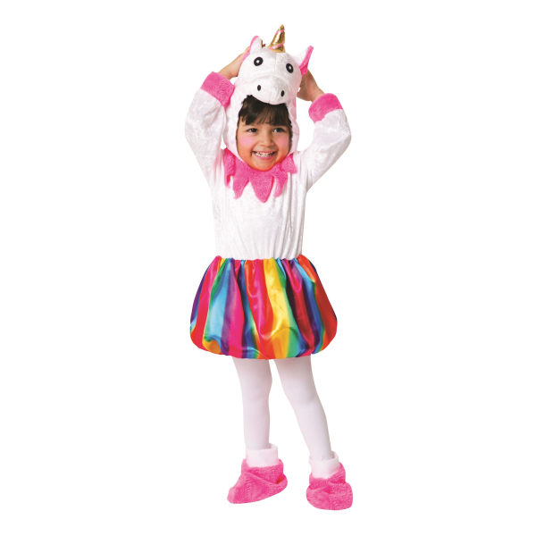 Bristol Novelty Toddlers Girls Unicorn Rainbow Costume One Size White/Pink/Rainbow One Size