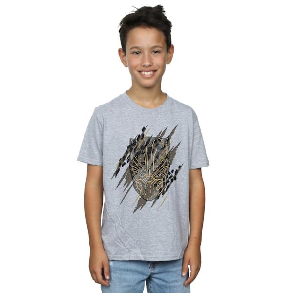 Marvel Boys Black Panther Gold Head T-Shirt 5-6 år Sports Grå Sports Grey 5-6 Years