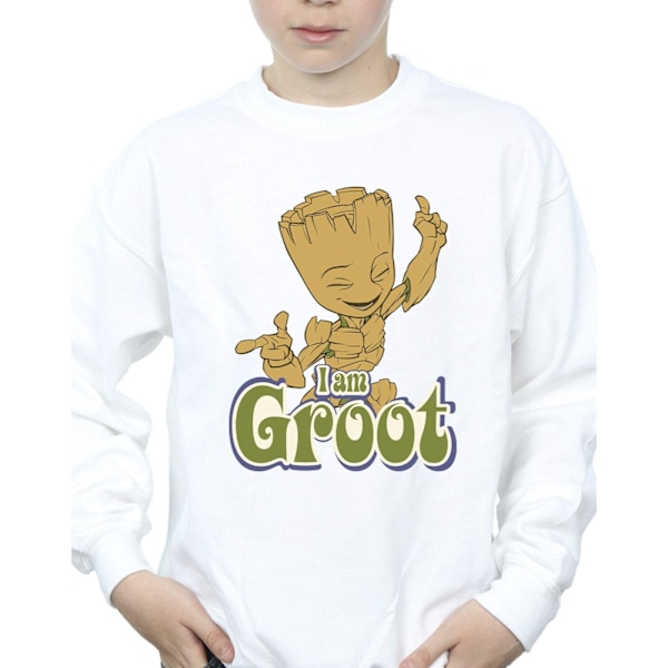 Guardians Of The Galaxy Boys Groot Dancing Sweatshirt 12-13 År White 12-13 Years