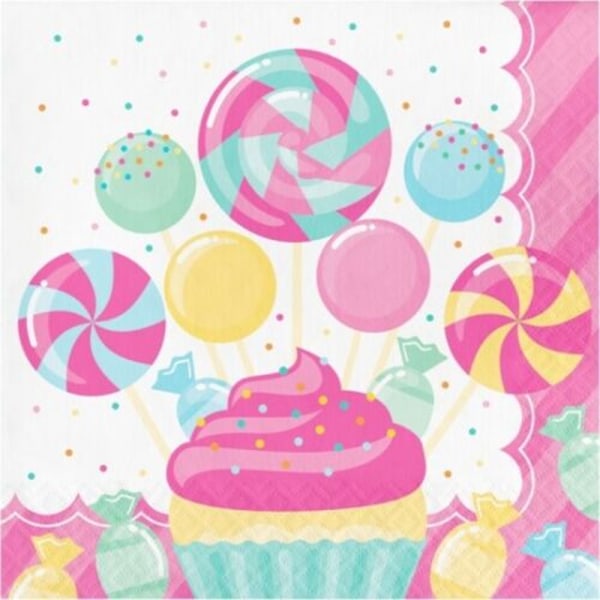 Kreativ godisbukett födelsedagsservetter (förpackning med 16) Multicoloured One Size