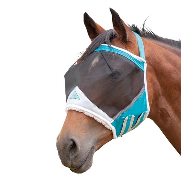 Shires Fine Mesh Earless Horse Fly Mask Pony Teal Teal Pony