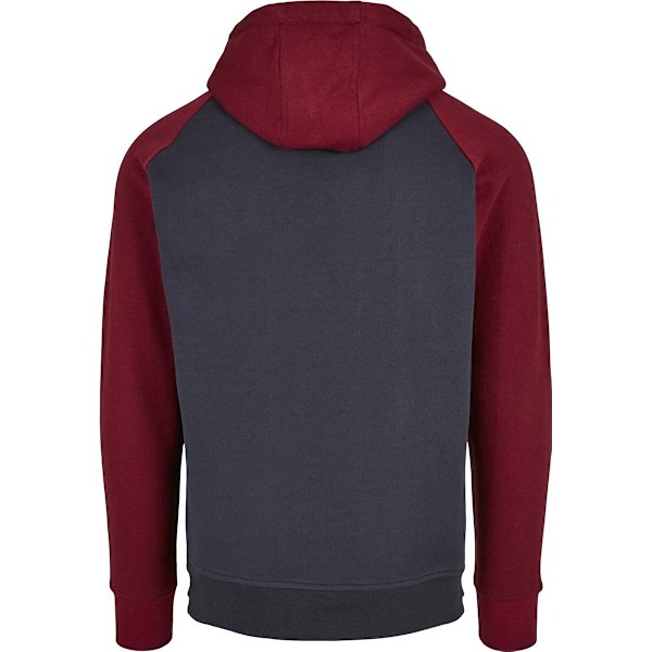 Bygg ditt varumärke Herr Basic Raglan Hoodie XS Marinblå/Vinröd Navy/Burgundy XS