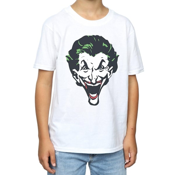 DC Comics Pojkar The Joker Big Face T-Shirt 7-8 År Vit White 7-8 Years