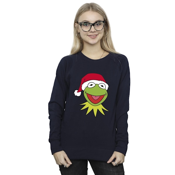 Disney Dam/Kvinnor Muppets Kermit Jul Huvud Sweatshirt X Navy Blue XXL