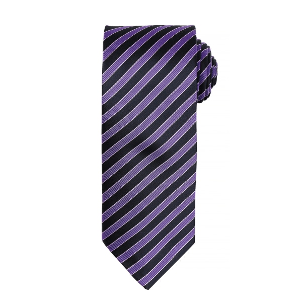 Premier Herr dubbla randmönster Formell Business Tie One Size Rich Violet/Black One Size