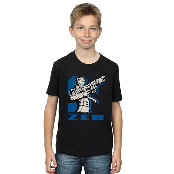 Star Wars Boys Rebels Zeb T-shirt 5-6 år Svart Black 5-6 Years