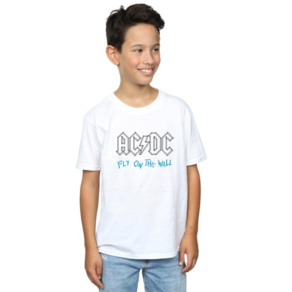 AC/DC Boys Fly On The Wall Outline T-Shirt 7-8 år Vit White 7-8 Years