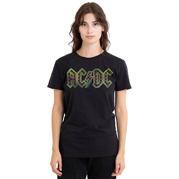 AC/DC Unisex Vuxen Schackbrädesgradient Logotyp T-Shirt S Svart Black S