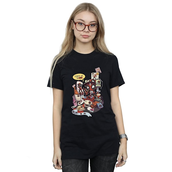 Marvel Dam/Dam Deadpool Merchandise Royalties Bomull Boyf Black S