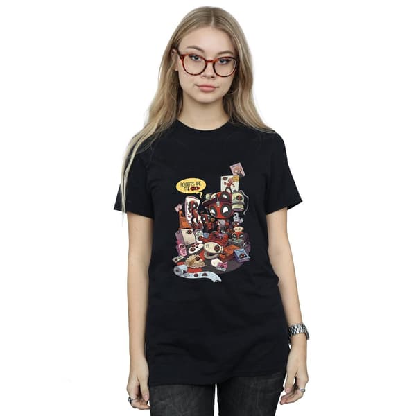 Marvel Dam/Dam Deadpool Merchandise Royalties Bomull Boyf Black XXL