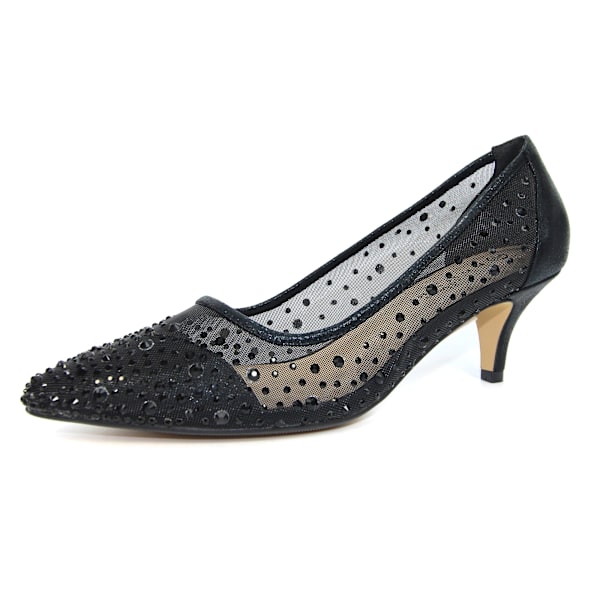 Lunar Dam/Damer Alisha Faux Gemstone Court Shoes 5 UK Svart Black 5 UK