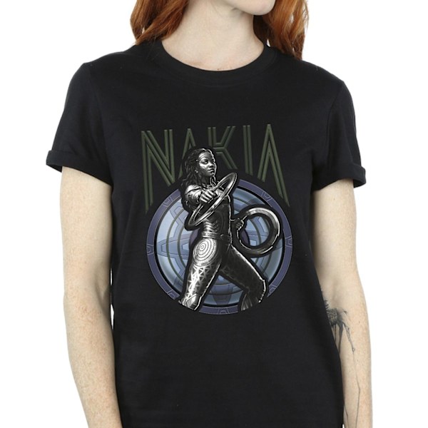 Marvel Womens/Ladies Wakanda Forever Nakia Shield Cotton Boyfri Black S