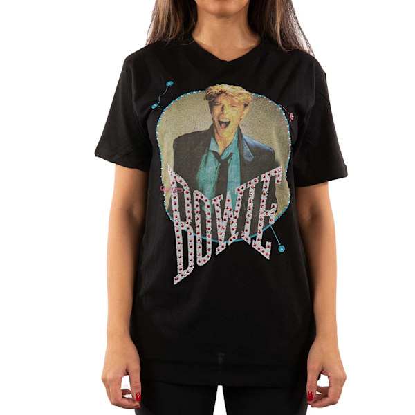 David Bowie Unisex Vuxen 83 Vintage Utsmyckad T-shirt L Svart Black L