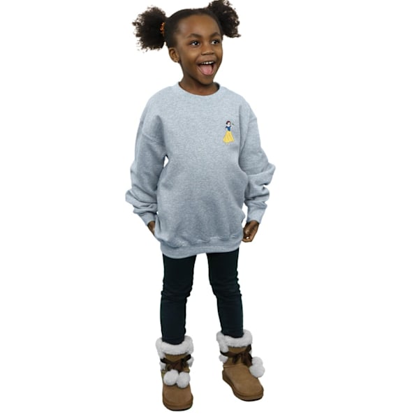 Disney Princess Girls Snow White Chest Sweatshirt 7-8 år Spo Sports Grey 7-8 Years