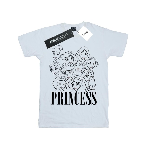 Disney Girls Princess Multi Faces T-shirt i bomull 12-13 år Wh White 12-13 Years